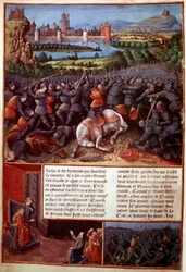 Battle scene, from Passages faits Outremer written by Sebastian Marmoret, c.1490